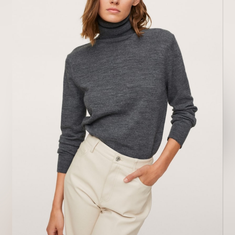 New, Gray women Turtle neck sweater